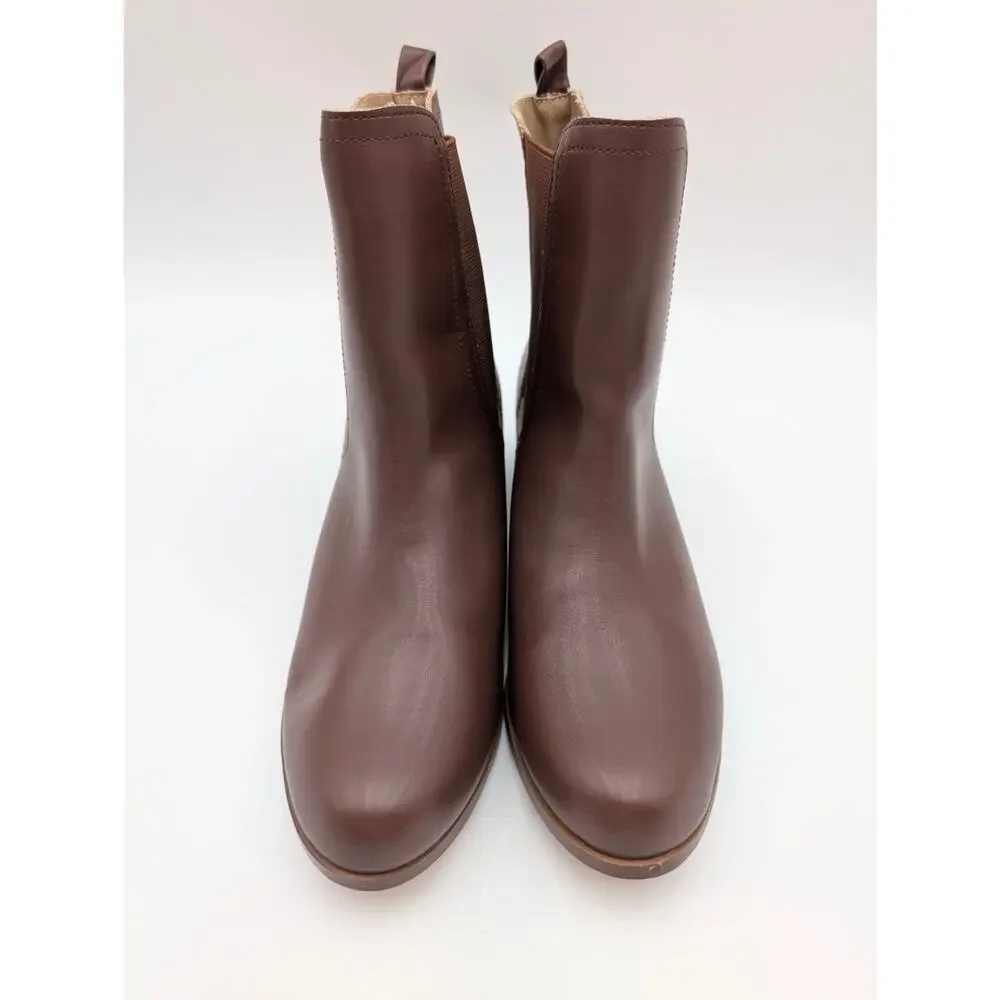 Chase + Chloe Junie Ankle Boots Elastic Panel Women's Cognac Brown Sz US8.5 EU39